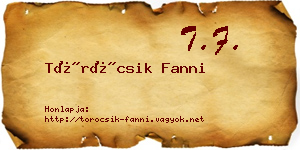 Töröcsik Fanni névjegykártya