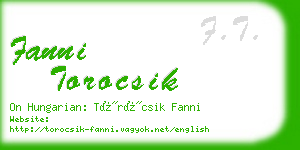 fanni torocsik business card